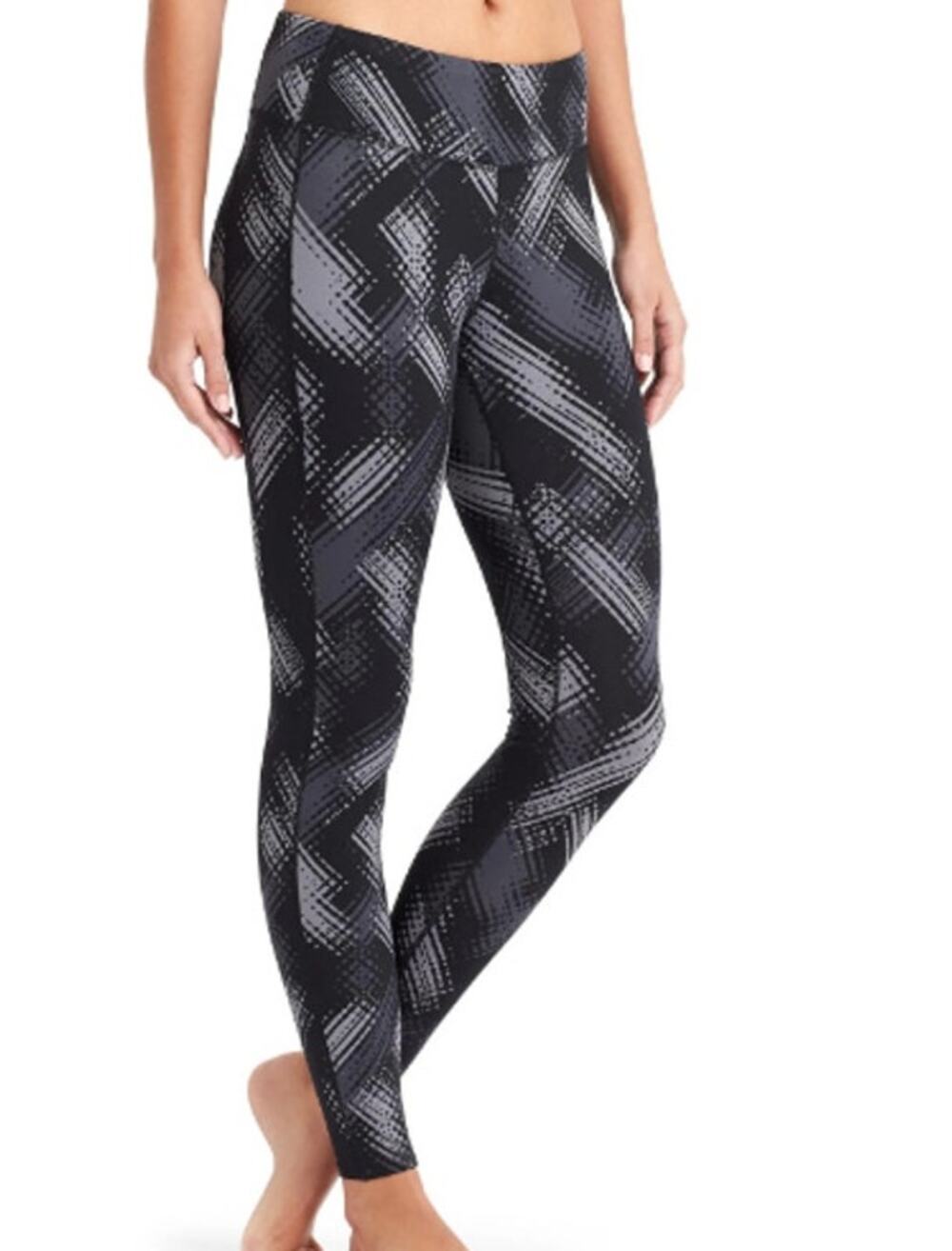 Athleta Superluxe Full Length Leggings Size S Black Grey Print Low Rise